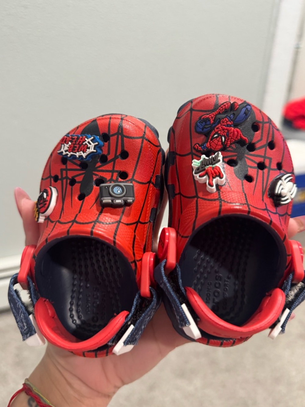 CROCS Kids Spider-Man Red & Navy Clog Sandals